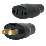 Clavija y contacto de hule, bolsa con 2 pzas, VOLTECK