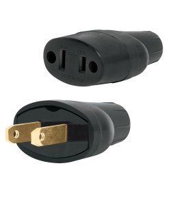 Clavija y Contacto Volteck de Hule 2 Piezas - Sellado Hermético para Exteriores que Protege contra Humedad (Clave 48074)