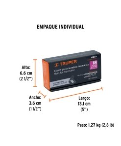 Clavos TRUPER PinPro 18G 30mm - PAQUETE 5000 UNIDADES PARA CLNE-18 - Sujeción Profesional - Alta Resistencia - Compatibilidad Garantizada - Clave 18264