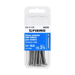 Blíster con 20 clavos estándar 2-1/2' con cabeza, FIERO