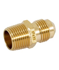 Niple Terminal de Latón de 3/8' X 3/8', Diseño Funcional para Conexiones Duraderas, Marca Foset, Clave 47433