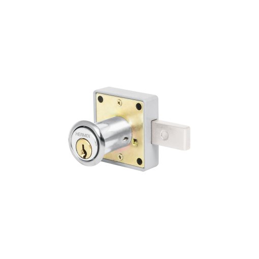 Cerradura para Mueble, Modelo 25, Cromo, Alta Funcionalidad para Instalaciones de Muebles, Clave 43559, HERMEX