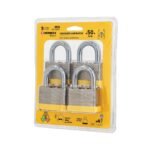 Juego de 4 candados cuerpo laminado, 50 mm, HERMEX BASIC