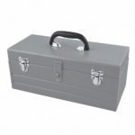 Caja portaherramientas metálica color gris con charola 16" x 7" x 6" Surtek CM16G