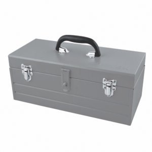 Caja portaherramientas metálica color gris con charola 19" x 7" x 6" Surtek CM20G