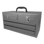 Caja portaherramientas metálica color gris con 2 gavetas 18" x 9" x 11" Surtek CM2G