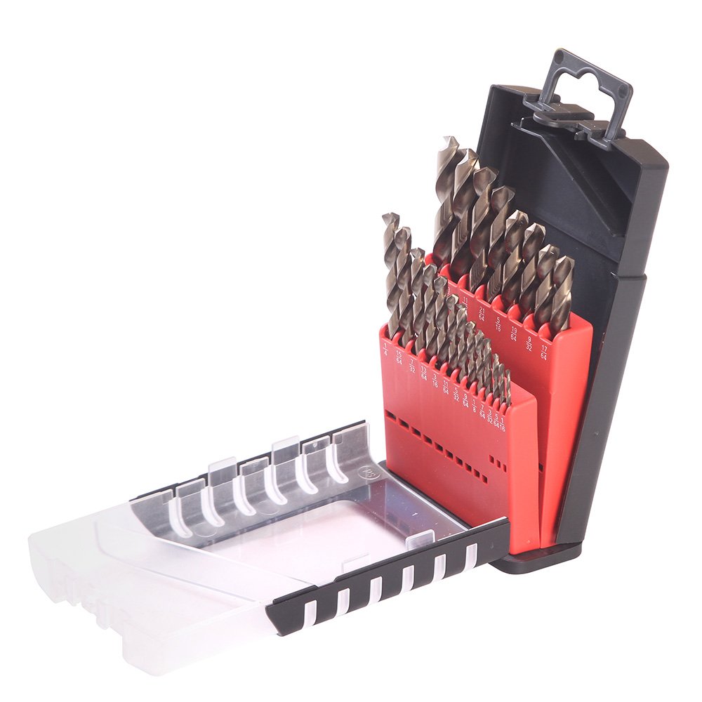 Juego de brocas con cobalto de acero de alta velocidad zanco recto, 21 piezas Urrea CO5121