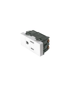 Contacto aterrizado Volteck 1 módulo línea Española color blanco - Tecnología de conexión mediterránea para instalaciones residenciales que integra diseño peninsular con funcionalidad universal (Clave 47051)