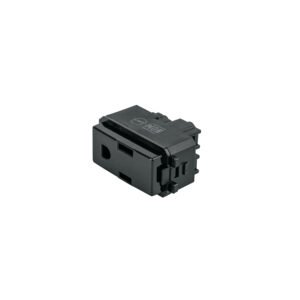 Contacto sencillo, 2 polos + tierra, línea Italiana, negro