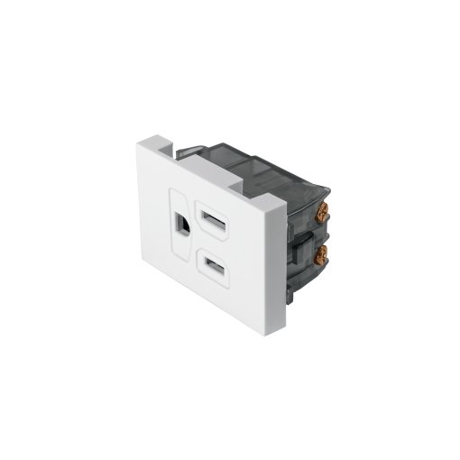 Contacto aterrizado Volteck 1.5 módulos línea Española blanco - Tecnología de conexión ampliada para sistemas mediterráneos que proporciona mayor superficie de contacto con estética clásica (Clave 47052)