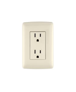 Contacto Dúplex Volteck Italiana Marfil Aterrizado - Tono Clásico para Integración Armoniosa en Espacios Residenciales (Clave 48110)