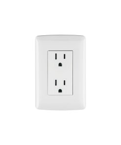 Contacto Dúplex Volteck Italiana Blanco Aterrizado - Diseño Elegante para Interiores que Combina Funcionalidad y Estilo (Clave 48130)