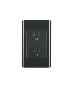 Placa armada Volteck negra contacto dúplex 3 módulos Lisboa - Tecnología de alimentación expandida para espacios sofisticados que proporciona conexión doble con elegancia europea extendida (Clave 47902)