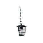 Arbotante tipo farol moderno colgante para exteriores, negro