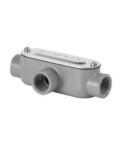 Condulet Volteck 1/2" conexión tipo T - Tecnología de ramificación triple para sistemas canalizados que distribuye rutas manteniendo protección integral del cableado (Clave 46979)