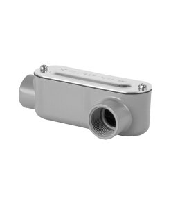 Condulet Volteck 3/4" conexión tipo LL - Tecnología de curva izquierda para tubería media que proporciona giros a 90° en dirección contraria al reloj manteniendo integridad estructural (Clave 46977)