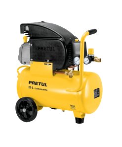 Compresor lubricado, 20L, 2-1/2HP, horizontal, 127V, ideal para tareas de taller y construcción, PRETUL clave 23065