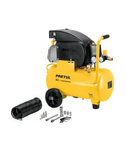 Kit Compresor lub, 20L, manguera y accesorios, 127V, ideal para tareas de taller, TRUPER Pretul clave 27106