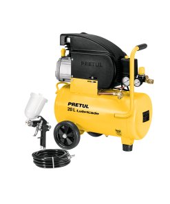 Kit Compresor lub, 20L, manguera y pistola grav, 127V, herramienta completa para compresión, TRUPER Pretul clave 24079