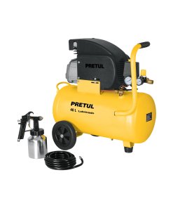 Kit Compresor lub, 40L, manguera y pistola baja, 127V, diseño potente para trabajos de mayor demanda, TRUPER Pretul clave 22066