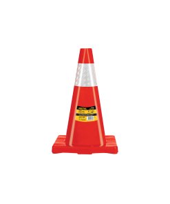 Cono de precaución de 45 cm de PVC con reflejante, visibilidad máxima para señalización, Pretul clave 28252