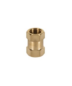 Cople de Latón TRUPER Hembra-Hembra 1/4" NPT - Conexión profesional en latón maquinado para sistemas hidráulicos y neumáticos de alta presión (Clave 19025)