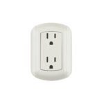 Contacto de sobreponer dúplex 2 polos+ tierra, ABS, VOLTECK