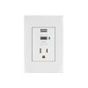 Contacto Volteck 2 polos + tierra con 2 puertos USB Oslo blanco - Tecnología de alimentación híbrida para dispositivos modernos que combina potencia tradicional con carga digital integrada (Clave 48313)