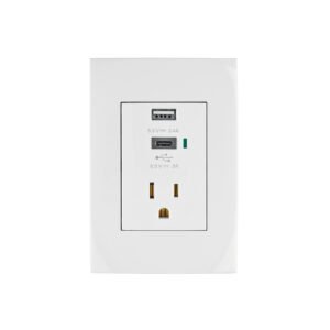 Contacto 2polos + tierra con 2 puertos USB, Oslo, blanco