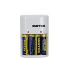 Cargador de pilas "AAA", "AA" y "9V" , con 4 pilas "AA" Surtek CP4