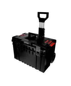 Caja portaherramientas plástica modular con compartimentos 23" x 18" x 27" con ruedas Urrea CPR27