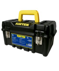 Caja portaherramientas plástica con broches metálicos 17" x 9" x 8" Surtek CPS17
