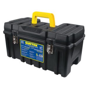 Caja portaherramientas plástica con broches metálicos 21" x 10" x 10" Surtek CPS20