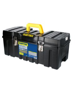 Caja portaherramientas plástica con broches metálicos 26" x 10" x 10" Surtek CPS26