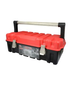 Caja portaherramientas plástica compacta con broches metálicos y tapa roja 21" x 11" x 7" Urrea CPUC20R