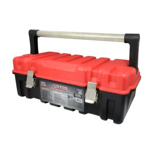 Caja portaherramientas plástica compacta con broches metálicos y tapa roja 21" x 11" x 7" Urrea CPUC20R
