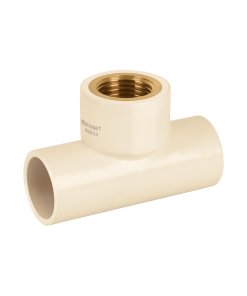 Tee de CPVC 1/2' Rosca Central Hembra Inserto Latón, Alta Resistencia para Instalaciones de Calidad, Marca Foset, Clave 48914