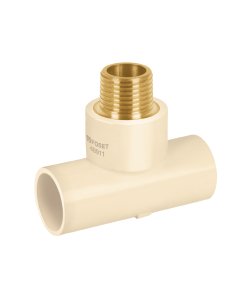 Tee de CPVC 1/2' Rosca Central Macho Inserto Latón, Funcionalidad y Durabilidad para Instalaciones Eficientes, Marca Foset, Clave 48911
