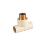 Tee de CPVC 3/4' rosca central macho inserto latón, FOSET