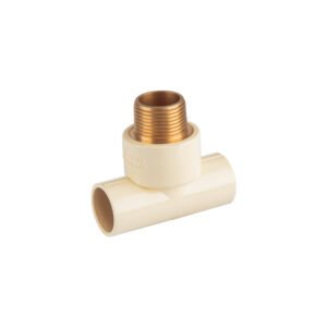 Tee de CPVC 3/4' rosca central macho inserto latón, FOSET