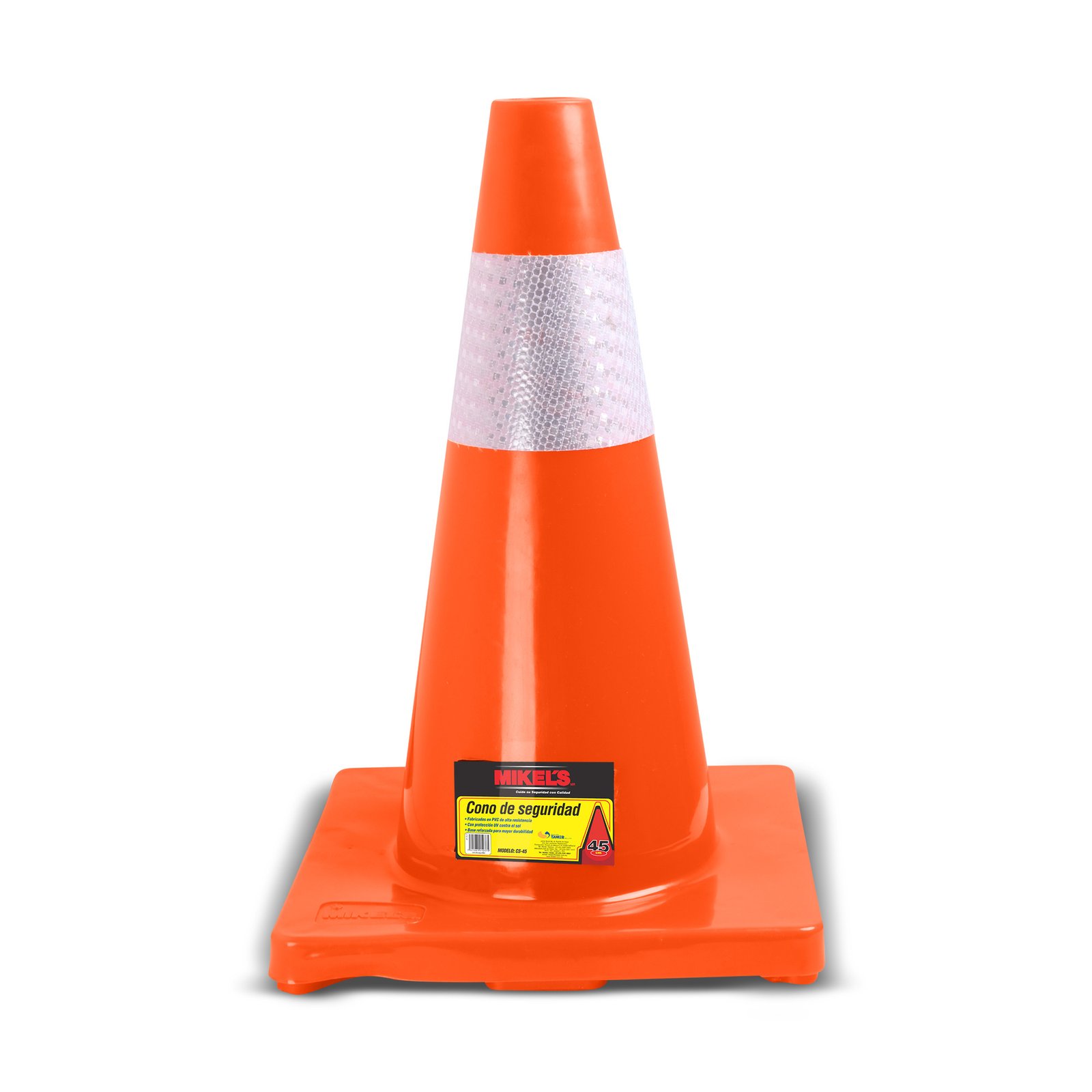 Cono de seguridad (45 cms, con reflejante) MIKELS CS-45R