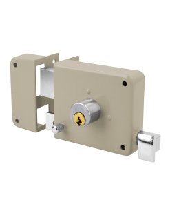 Cerradura sobreponer izquierda instala-fácil, tradicional, caja, solución ideal para cerraduras de uso frecuente, HERMEX, clave 43575.