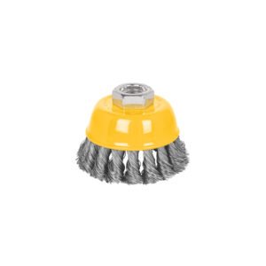 Carda copa 3' alambre trenzado fino, eje 5/8'-11, PRETUL