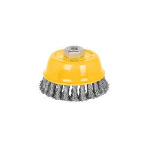 Carda copa 4' alambre trenzado grueso, eje 5/8'-11, PRETUL