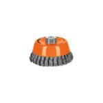 Carda copa 5' alambre trenzado fino, eje 5/8'-11, TRUPER