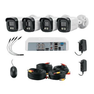 Kit video vigilancia, 4 canales, 4 cámaras, 5MP, Disco 1TB