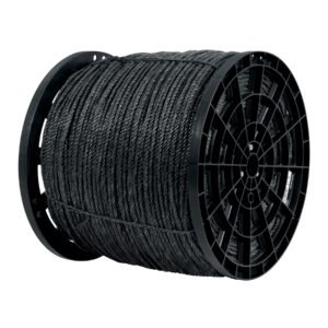 Kilo de cuerda negra de polipropileno 6 mm, carrete 20kg