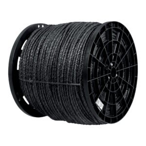 Kilo de cuerda negra de polipropileno 8 mm, carrete 20kg