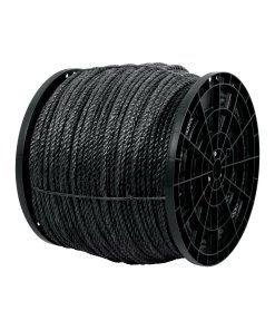 Kilo de Cuerda Negra de Polipropileno 11 mm, Carrete 20kg, Durabilidad para Ajustes Finos, clave 40766 - Fiero
