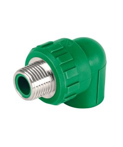 Codo 90° PPR de 1/2', Rosca Macho con Inserto Metálico, Resistencia y Flexibilidad para Conexiones de Alta Calidad, FOSET Foset clave 49855
